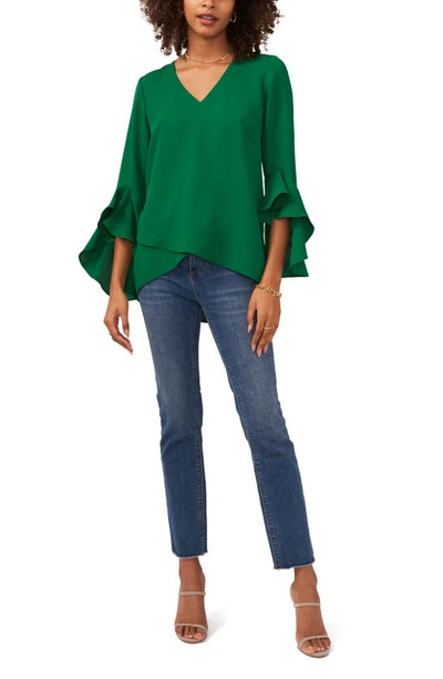 Shop Vince Camuto Flutter Sleeve Tunic In Rich Meadow