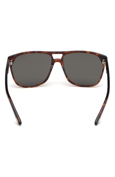 Shop Tom Ford 59mm Shelton Polarized Square Sunglasses In Red Havana/ Smoke
