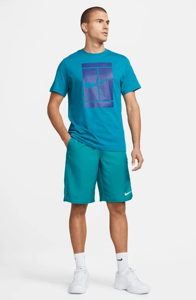 Shop Nike Court Dri-fit Victory Tennis Shorts In Bright Spruce/ White