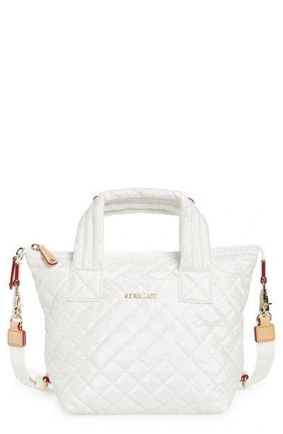 Shop Mz Wallace Small Sutton Deluxe Tote In Pearl Metallic