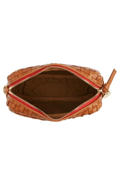 Shop Clare V Midi Sac Woven Leather Crossbody Bag In Natural Woven Checker