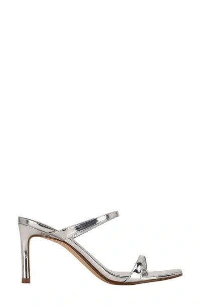 Shop Calvin Klein Halena Slide Sandal In Silver Leather