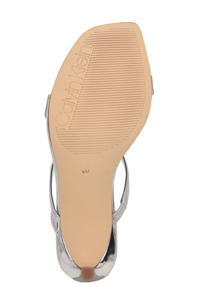 Shop Calvin Klein Halena Slide Sandal In Silver Leather