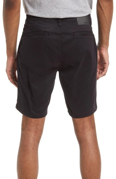 Mavi Jeans Noah Stretch Twill Flat Front Shorts In Black Twill