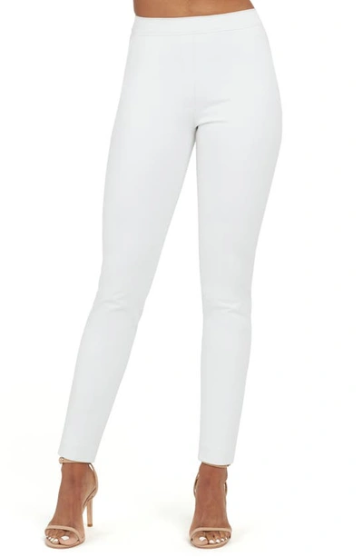 Shop Spanx On The Go Slim Straight Ankle Pants With Ultimate Opacity Technology In Classic White
