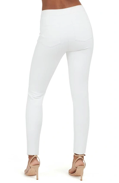 Shop Spanx On The Go Slim Straight Ankle Pants With Ultimate Opacity Technology In Classic White