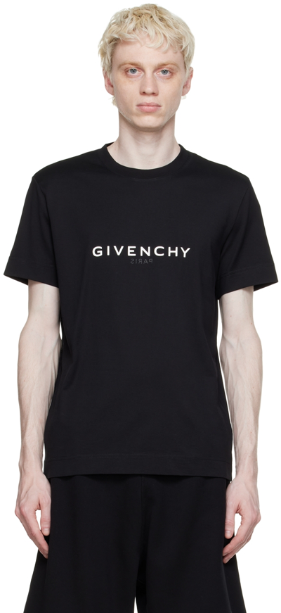 Shop Givenchy Black Cotton Reversible T-shirt In 001 Black