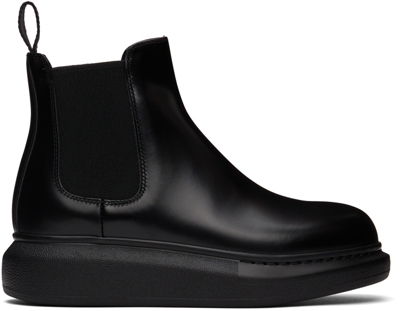 Shop Alexander Mcqueen Black Hybrid Chelsea Boots In 1000 Black/black/bla