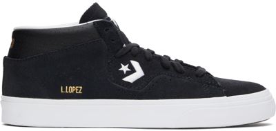Converse Logo-lacing Casual Sneakers In Black/black/white