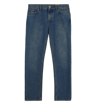Burberry Mens Indigo Straight Fit Washed Denim Jeans | ModeSens