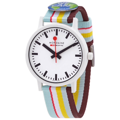 Shop Mondaine Essence Quartz White Dial Men's Watch Ms1.41110.lt In Black / Brown / White
