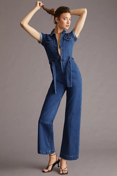 Shop Paige Anessa Jumpsuit In Blue