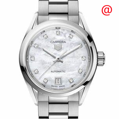 Shop Tag Heuer Carrera Automatic Diamond White Dial Ladies Watch Wbn2412-ba0621