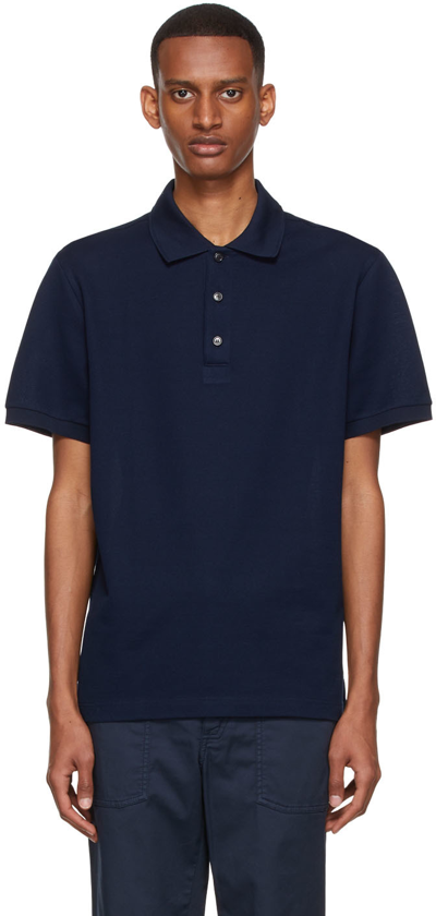 Shop Brioni Navy Cotton Polo In 4100 Navy