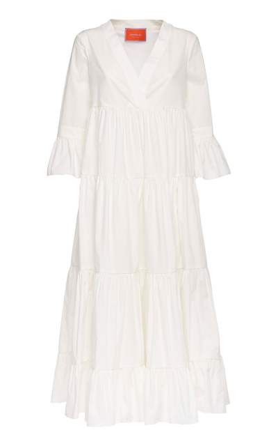 Shop La Doublej Women's Jennifer Jane Cotton Midi Dress In White