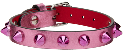 Shop Christian Louboutin Pink Loubilink Bracelet In P676 Confettis/confe