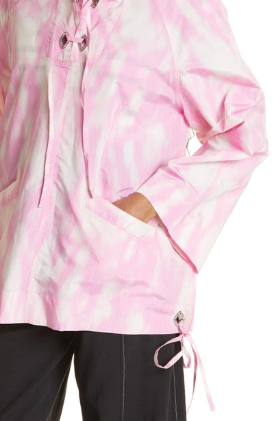 Shop Ganni Crispy Shell Oversize Anorak In Dreamy Daze Phlox Pink