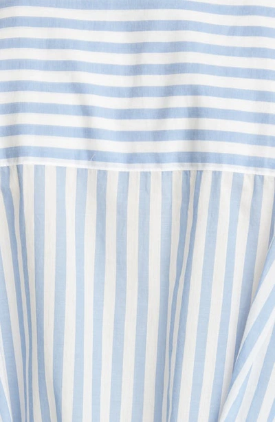 Shop Vince Stripe Oversize Cotton Shirt In Riviera