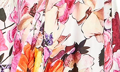 Shop Mac Duggal Ruffle Floral Cutout Ballgown In White Multi