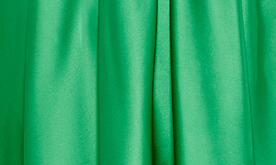 Shop Mac Duggal Twist Detail High-low Satin Gown In Green