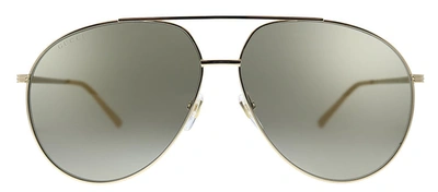 Shop Gucci Gg0832s 004 Aviator Sunglasses In Brown