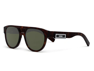 Shop Dior Dm40054i Havana Aviator Sunglasses