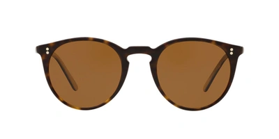 Shop Oliver Peoples 0ov5183s Round Sunglasses In Brown