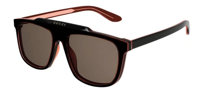 Shop Gucci Gg1039s 003 Navigator Sunglasses In Brown