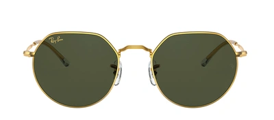 Shop Ray Ban Rb 3565 919631 Round Sunglasses In Green