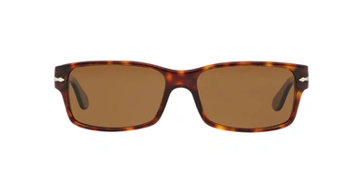 Shop Persol Po2803s 24/57 Rectangle Polarized Sunglasses In Brown
