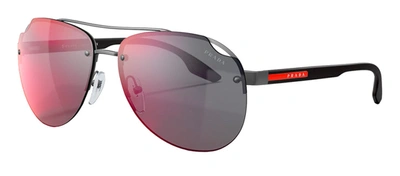 Shop Prada 0ps 52vs 7cq9q1 Aviator Sunglasses In Red
