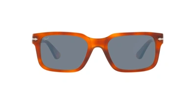 Shop Persol Po3272s 2s9656 Rectangle Sunglasses In Blue