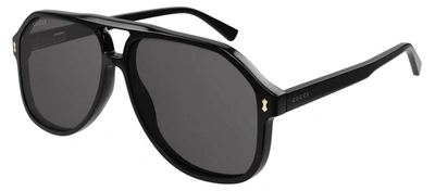 Shop Gucci Gg1042s 001 Navigator Sunglasses In Grey