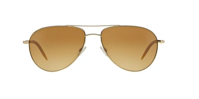 Shop Oliver Peoples Benedict Ov1002s 710 Pilot Sunglasses In Brown