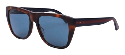 Shop Gucci Gg0926s 002 Flattop Sunglasses In Blue