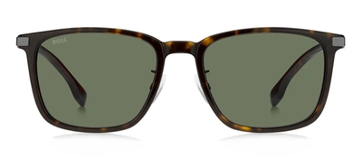 Shop Hugo Boss Boss 1406/f/sk Qt 0086 Square Sunglasses In Green