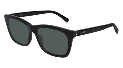 Shop Gucci Gg0449s  Men's Wayfarer Polarized Sunglasses In Grey