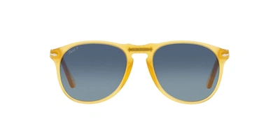 Shop Persol Po9649s 204/s3 Pilot Polarized Sunglasses In Blue