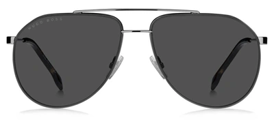 Shop Hugo Boss 1326/s Ir 031z Aviator Sunglasses In Grey