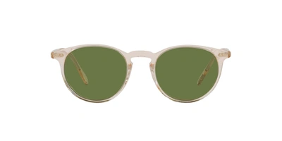 Shop Oliver Peoples Riley 0ov5004su 109452 Round Sunglasses In Green