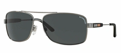 Shop Burberry Be 3074 100387 Rectangle Sunglasses In Grey