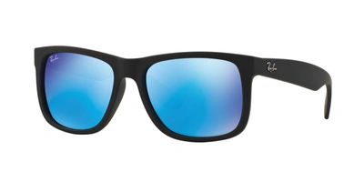 Shop Ray Ban 4165 Mirror Wayfarer Sunglasses In Blue