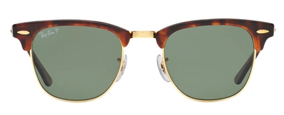 Shop Ray Ban 3016 Clubmaster Polarized Sunglasses In Green