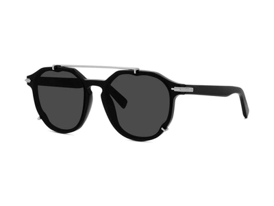 Shop Dior Blacksuit Ri Black Round Sunglasses