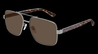 Shop Gucci Gg0529s M Aviator Sunglasses In Brown