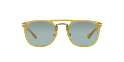 Shop Persol Po3265s 204/56 Round Sunglasses In Blue