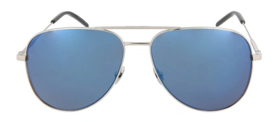 Shop Saint Laurent Classic11-30000163032 Aviator Sunglasses In Blue