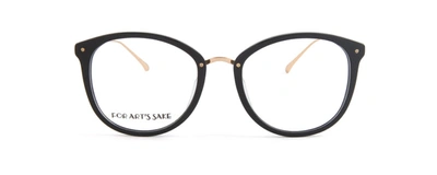 Shop For Art's Sake Club Op271 Clubmaster Blue Light Eyeglasses In Clear