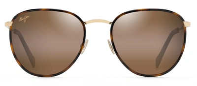 Shop Maui Jim Noni Mj H854-10 Round Polarized Sunglasses In Brown