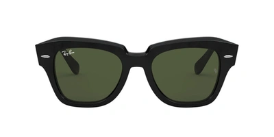 Shop Ray Ban Rb2186 State Street 901/31 Square Sunglasses In Green